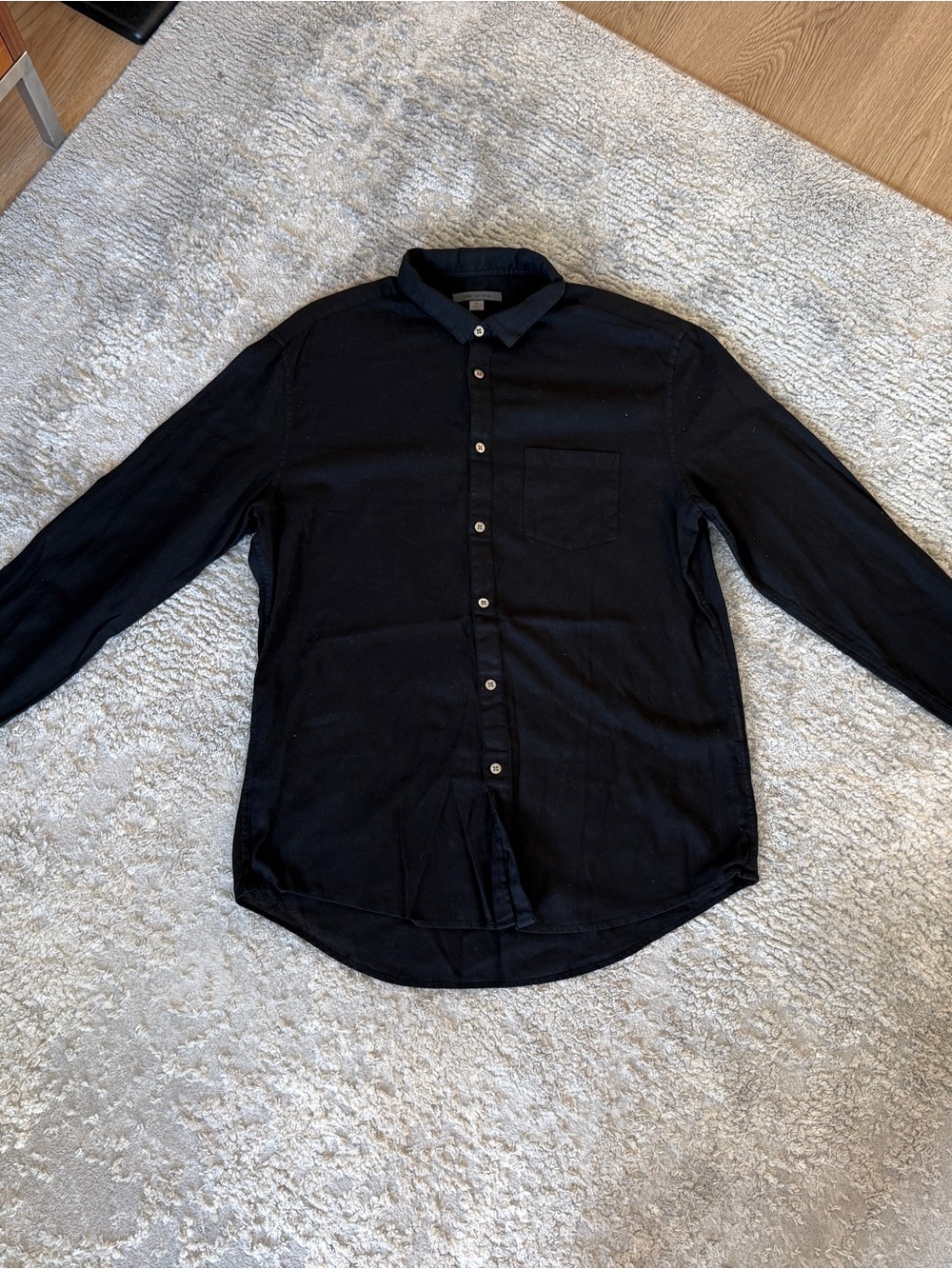 John Varvatos Men's Black Long-Sleeve Button-Down Shirt